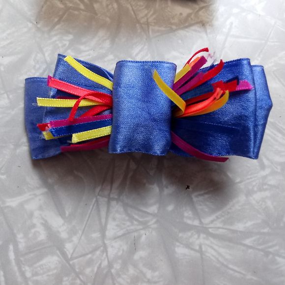 Lot of 6 Vintage Hair Barrettes 80s 90s Art Deco Denim Bow main image 4